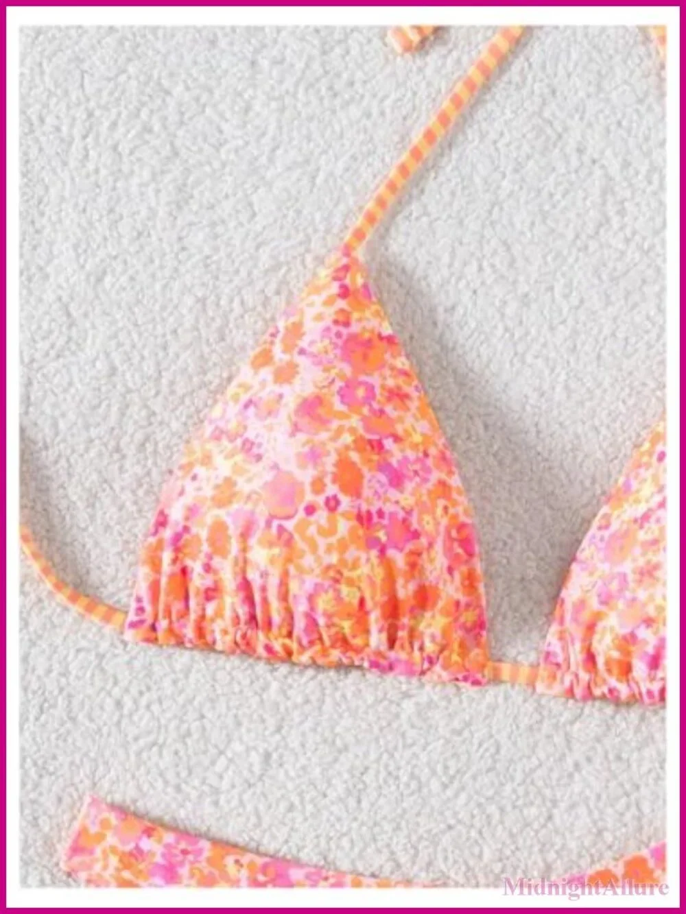 Women's 2 Piece Floral Striped Halter Bikini Set Triangle Swimsuit